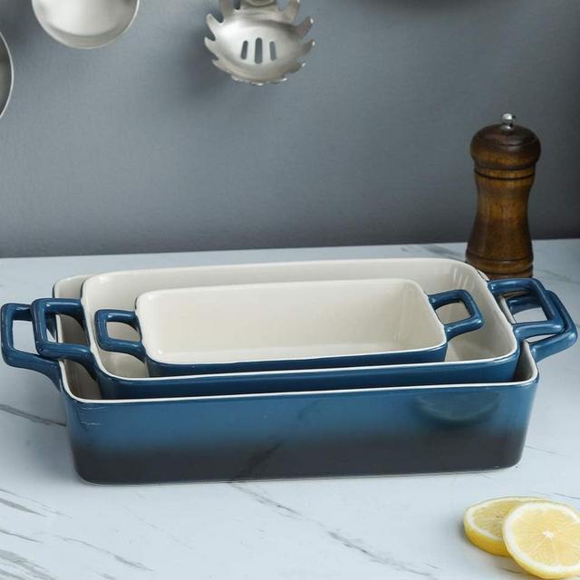 Ceramic Baking Dish Set (Gradient Blue)