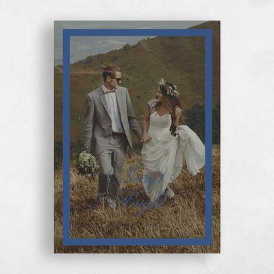 Dusty Cobalt, Blue Holiday Card - Eaton Portrait
