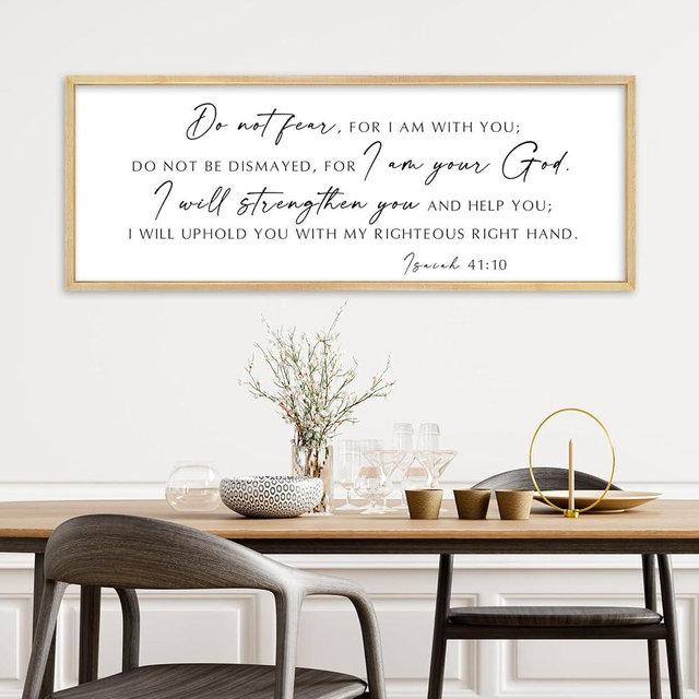 YWMZYKJGS Do Not Fear for I Am With You Wall Decor Sign 32"×12" Bible Verse Scripture Isaiah 41:10 Signs Large Christian Religious Living Room Wall Hanging Art (Wood)
