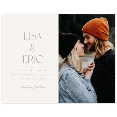 Light Oatmeal, Beige Wedding Digital Save the Date - Papyrus Photo