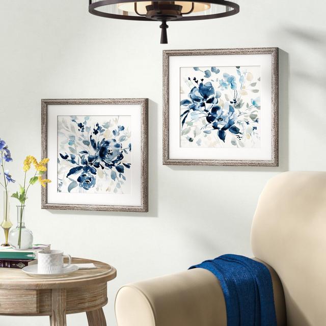 Indigo Garden - 2 Piece Picture Frame Print Set on Paper