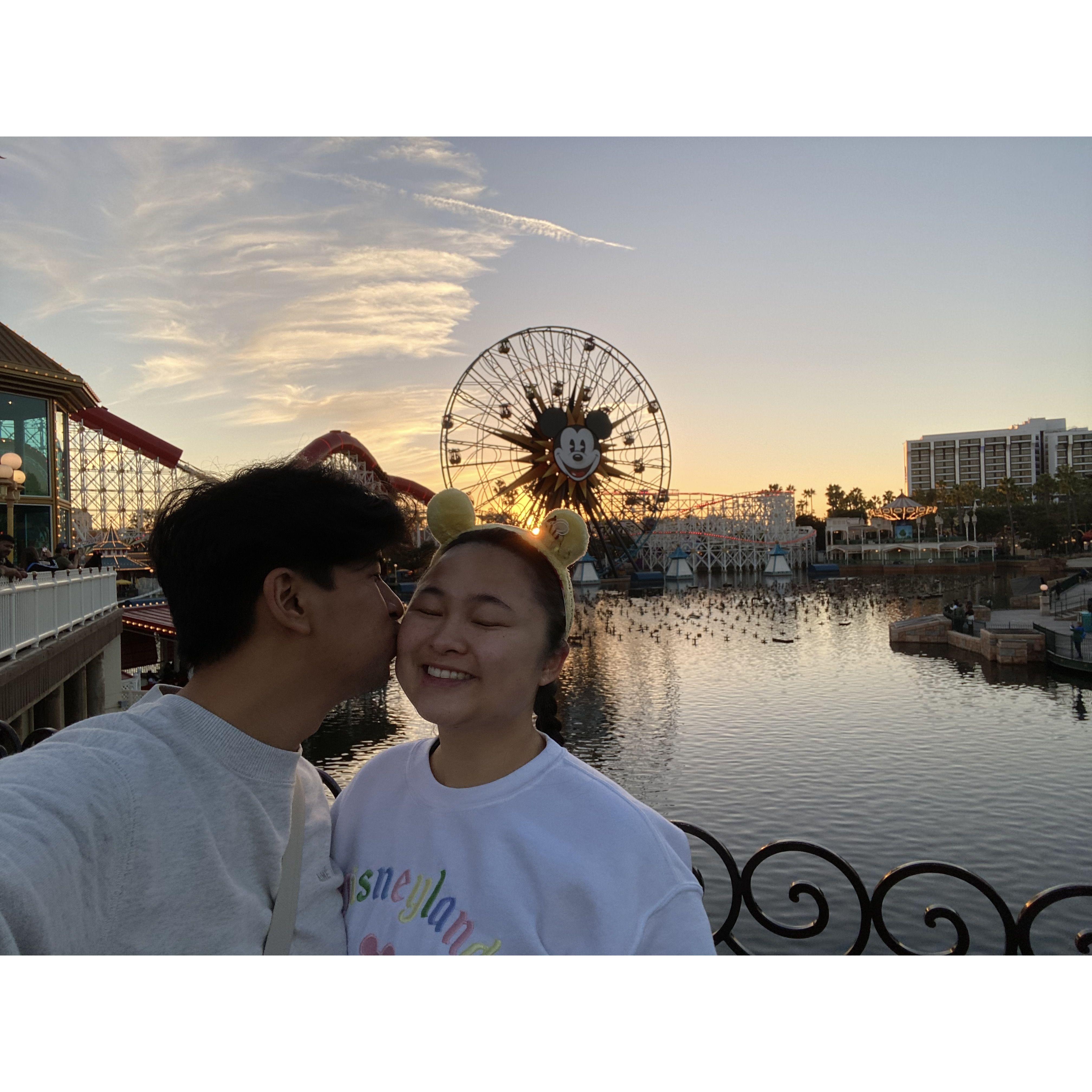 Our first sunset in Disneyland