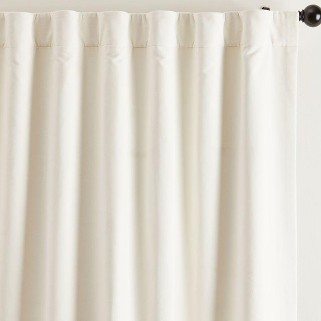 Velvet Twill Blackout Curtain, Ivory, 50 x 96"