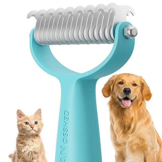 Uproot Clean Deshedding Brush for Cats & Dogs - Multi-Pet Undercoat Rake for Dogs & Cat Brush for Long Haired Cats - Easy-to-Use Deshedder Brush for Dogs - Reduces Unwanted Shedding & Matting!