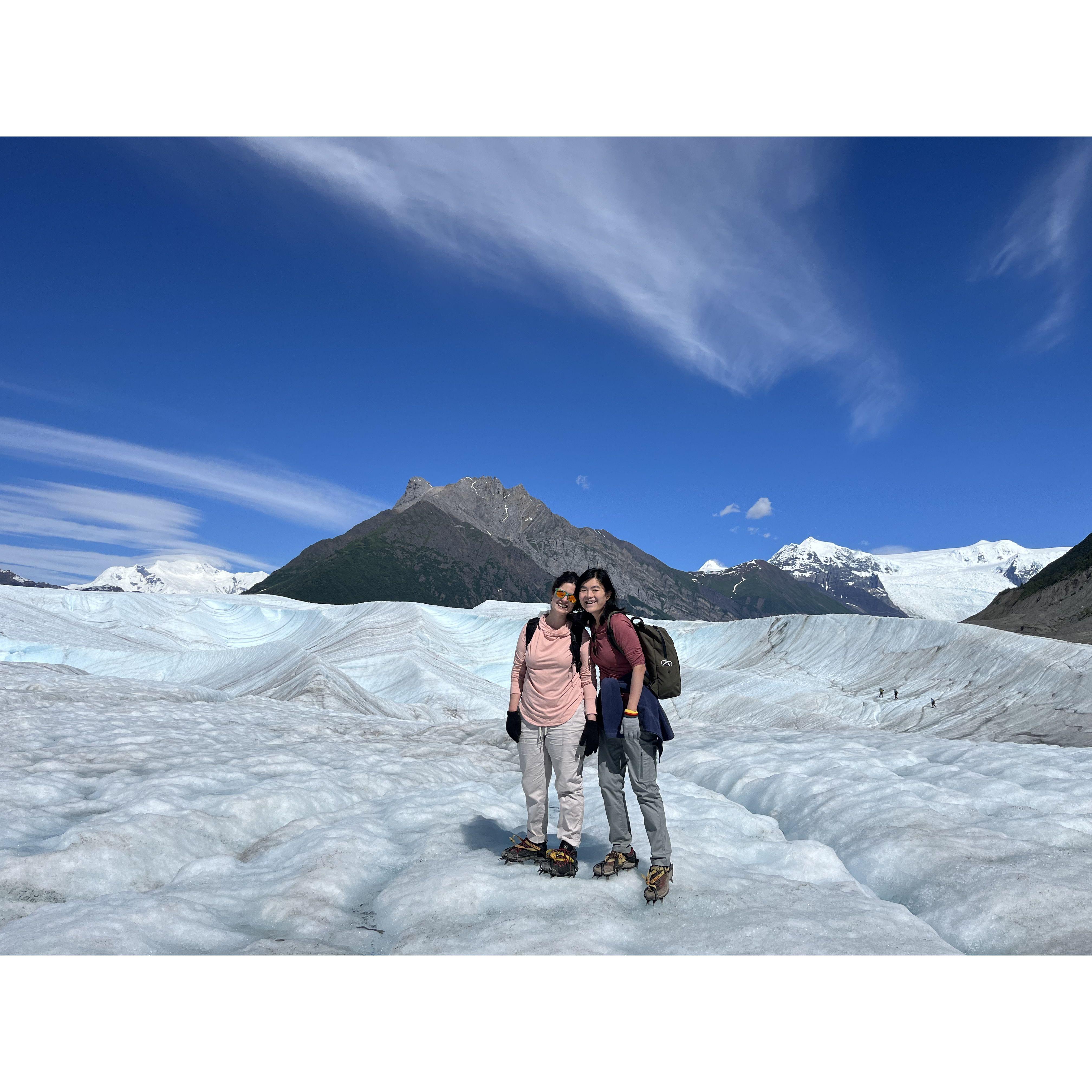 Walking on the glacier, finally!