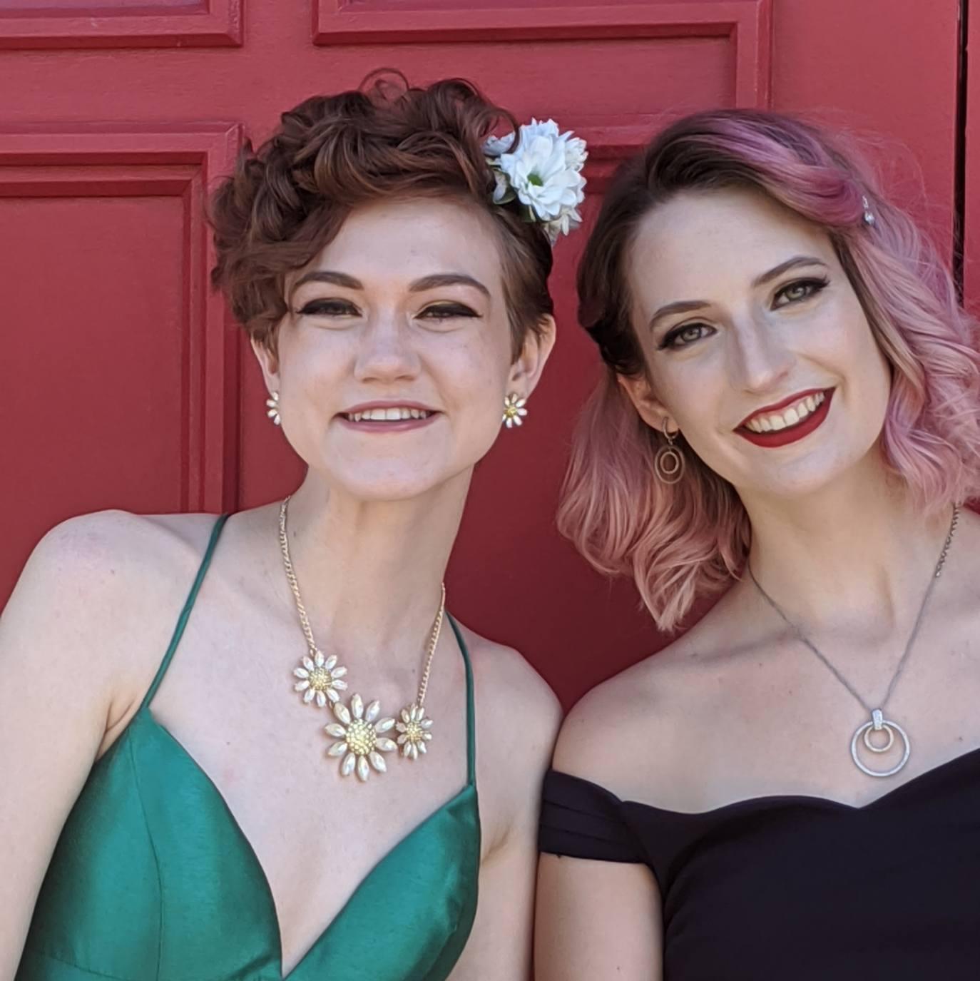 We went to prom together four days after our first date. We've been putting on fancy dresses together ever since.