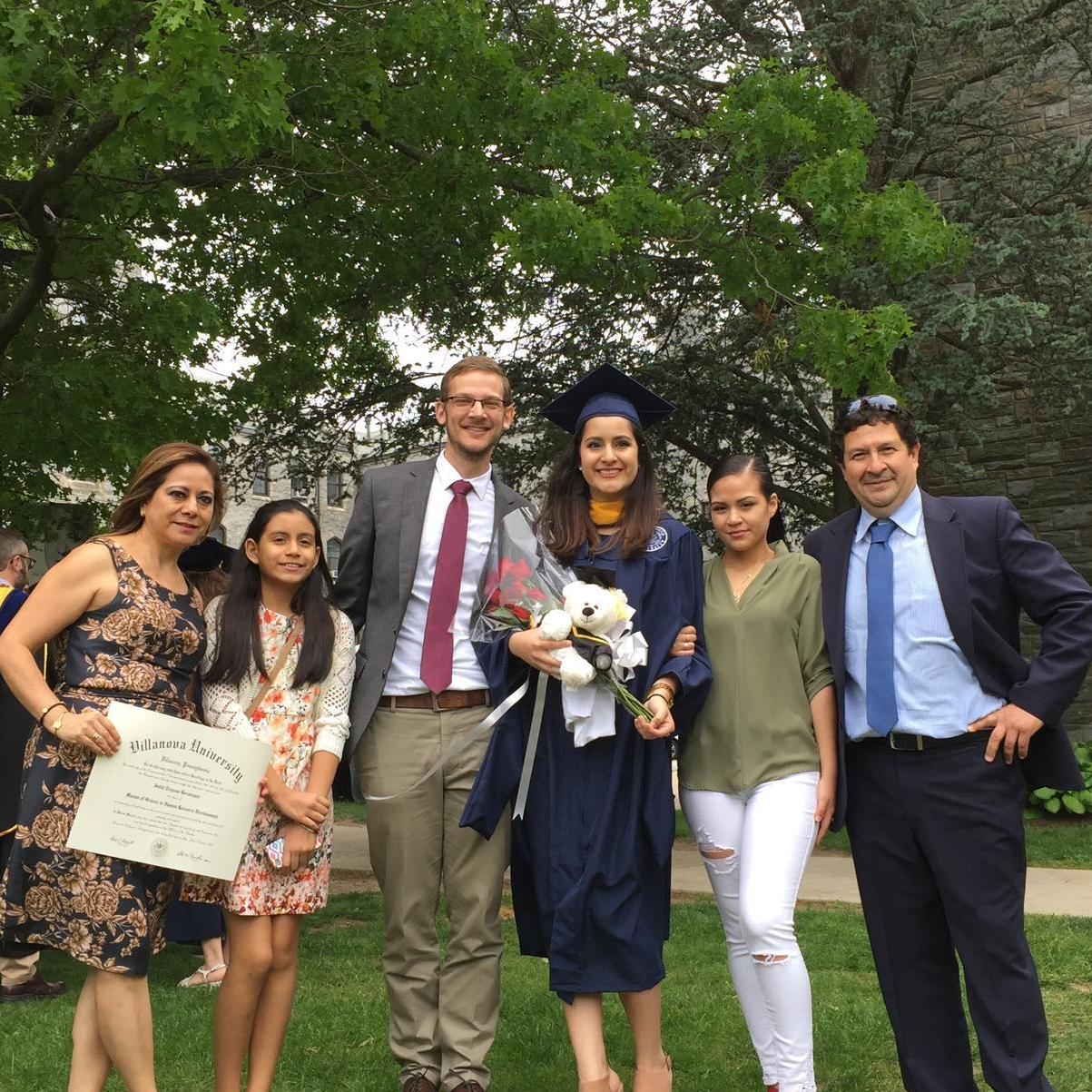 At Juliet's graduation from Villanova with her family.