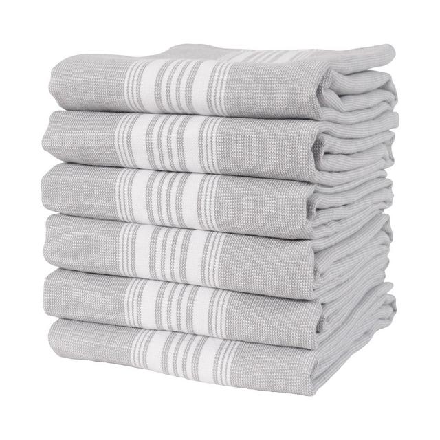 KAF Home Strada Reverse Terry Towel-Gray, 20" x 30", Set Of 6