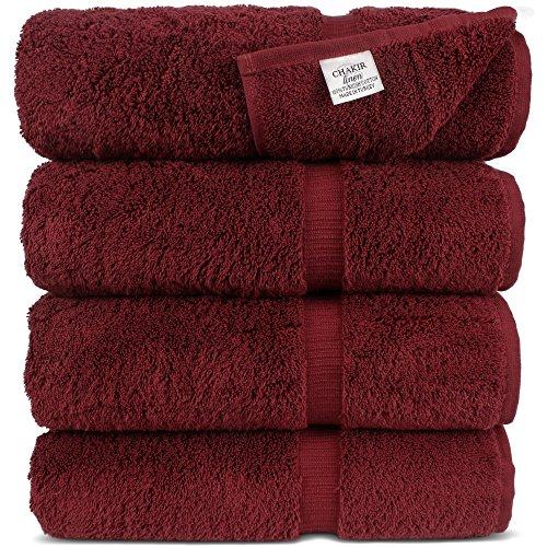 Luxury Hotel & Spa Bath Towel Turkish Cotton, 27" x 54",Set of 4