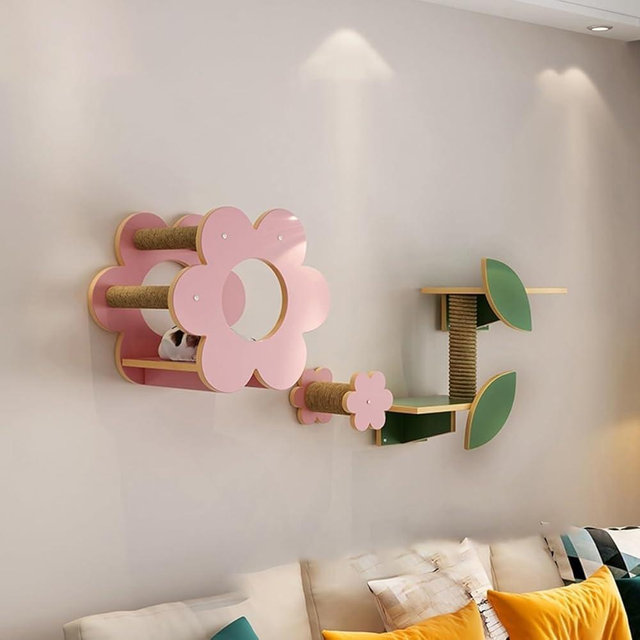 Maxbetip Flower-Shaped Cat Wall Shelves! Cat Wall Furniture in Various Combinations, Cat Stairs, Allowing Cats to Climb as Much as They Want(39.3"*59")