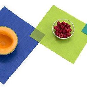 Organic Reusable Food Wraps by Etee, Pack of 3 Wraps - Biodegradable, Non-Toxic & Plastic Free