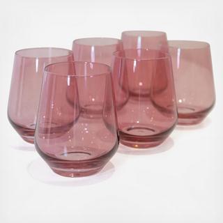 Estelle Stemless Wine Glass, Set of 6