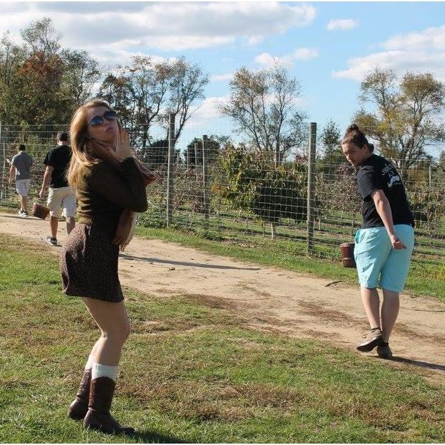This is one of Lauren's favorite memories - every year we would go apple picking with our friends and take fun pictures. Tyler loves to strike a pose!