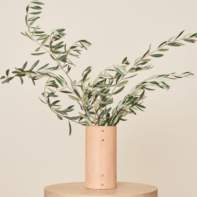 Medium Leather Rivet Vase