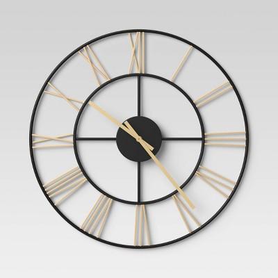Decorative Wall Clock - Gold/Black - Threshold™