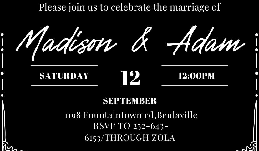 The Wedding Website of Madison Casey and Adam Spence