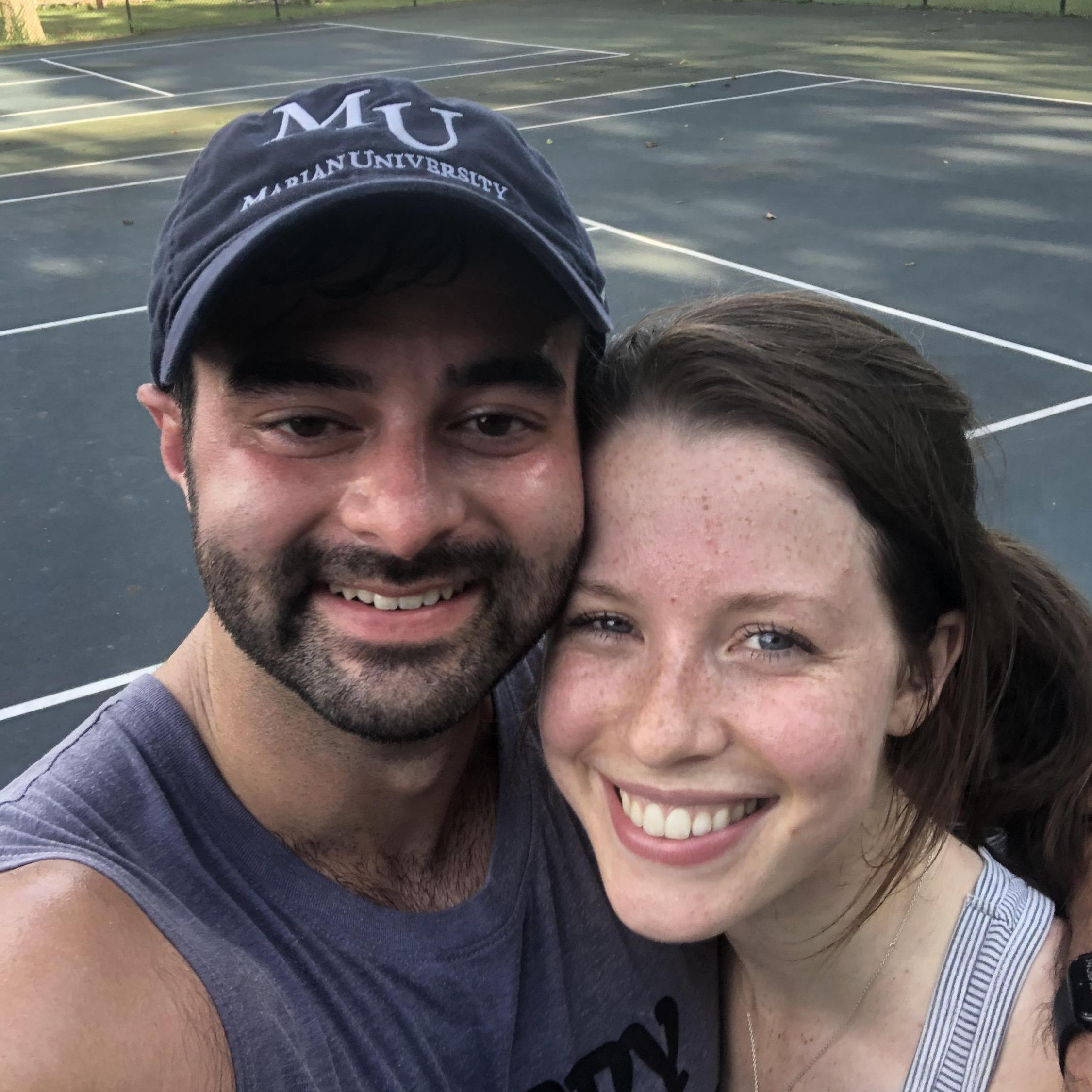 Playing tennis on date night :)