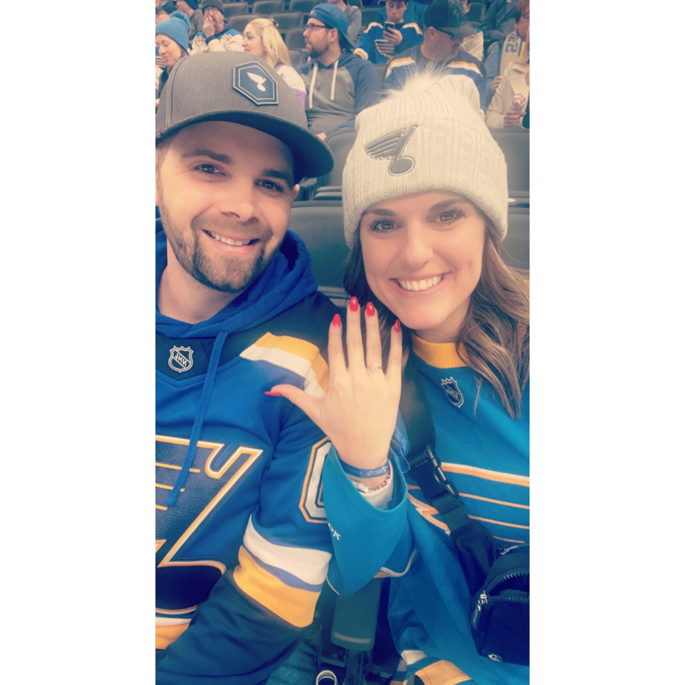 First Blues game after our engagement! (12-11-2022)