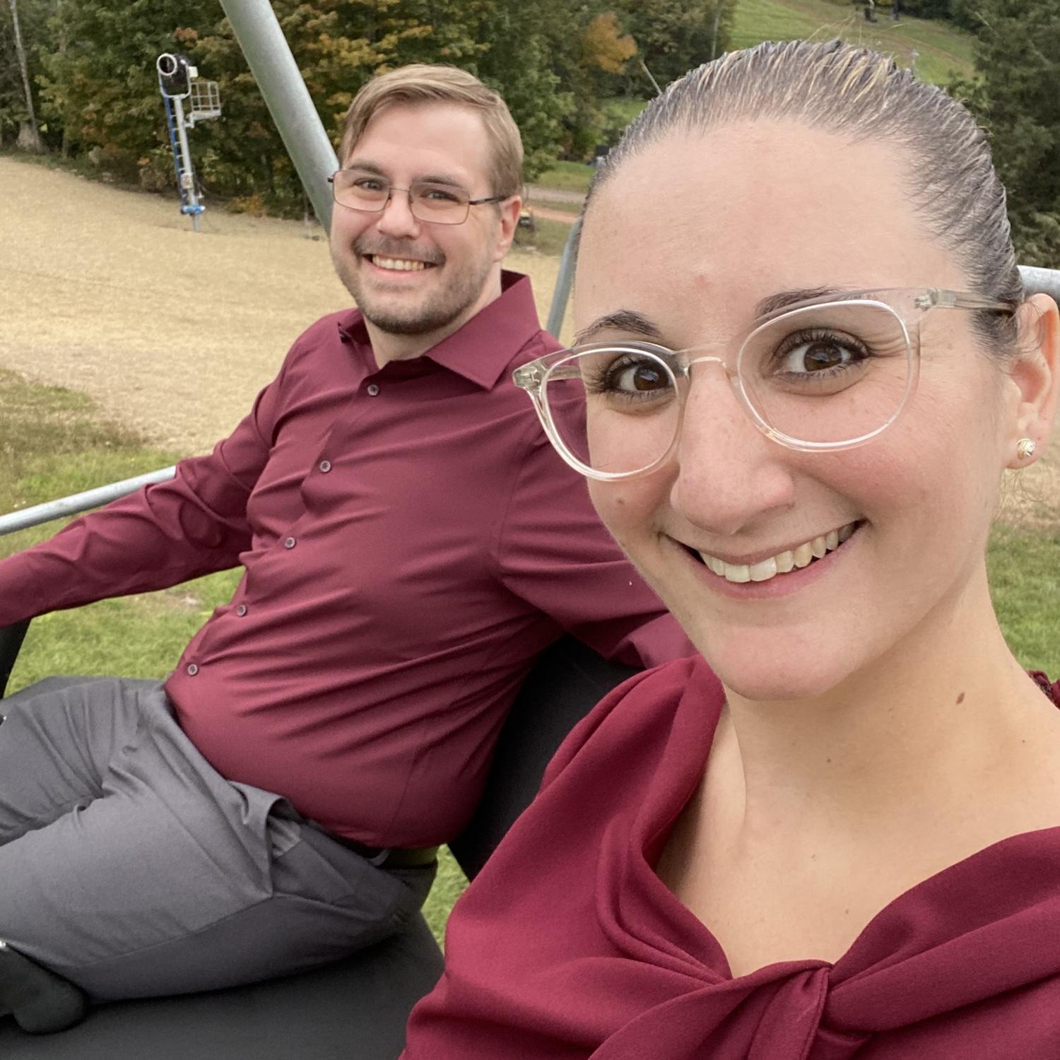 Having dinner at a mountainside restaurant. It’s only accessible via ski lift! Windham, NY September 2025.