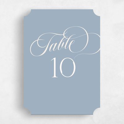 Blue Ticket Wedding Table Number - Marquis