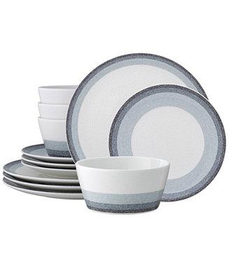 Noritake Colorscapes Layers 12 Piece Coupe Dinnerware Set