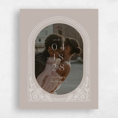 Greige, Brown Wedding Save the Date - Duluth Photo