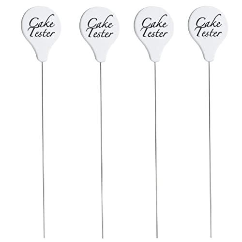 4 Pcs Stainless Steel Cake Tester Reusable Metal Cake Probe Cake Testing Needle Home Bakery Muffin Bread Cake Tester Probe Skewer Pin Needle