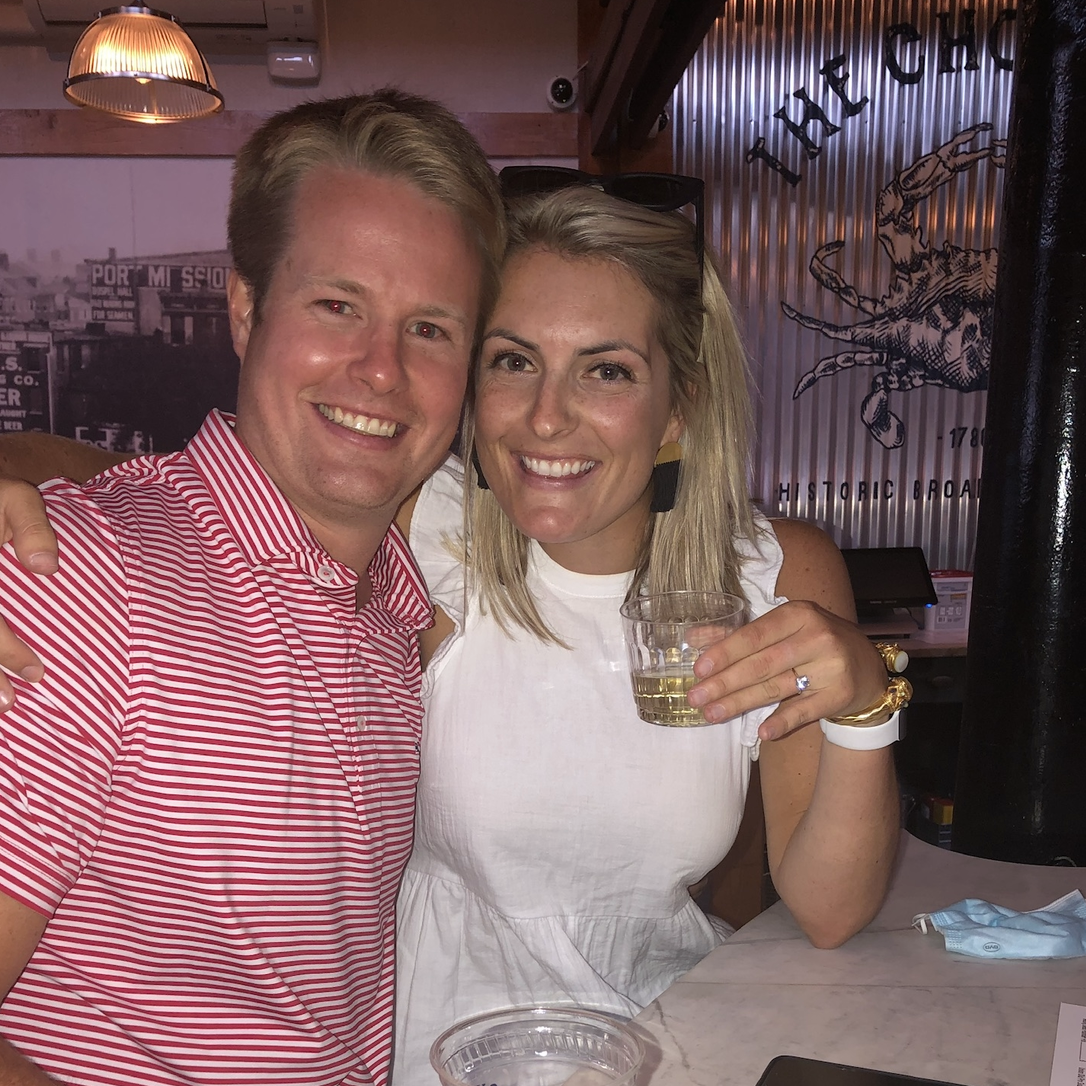Celebrating after our engagment!