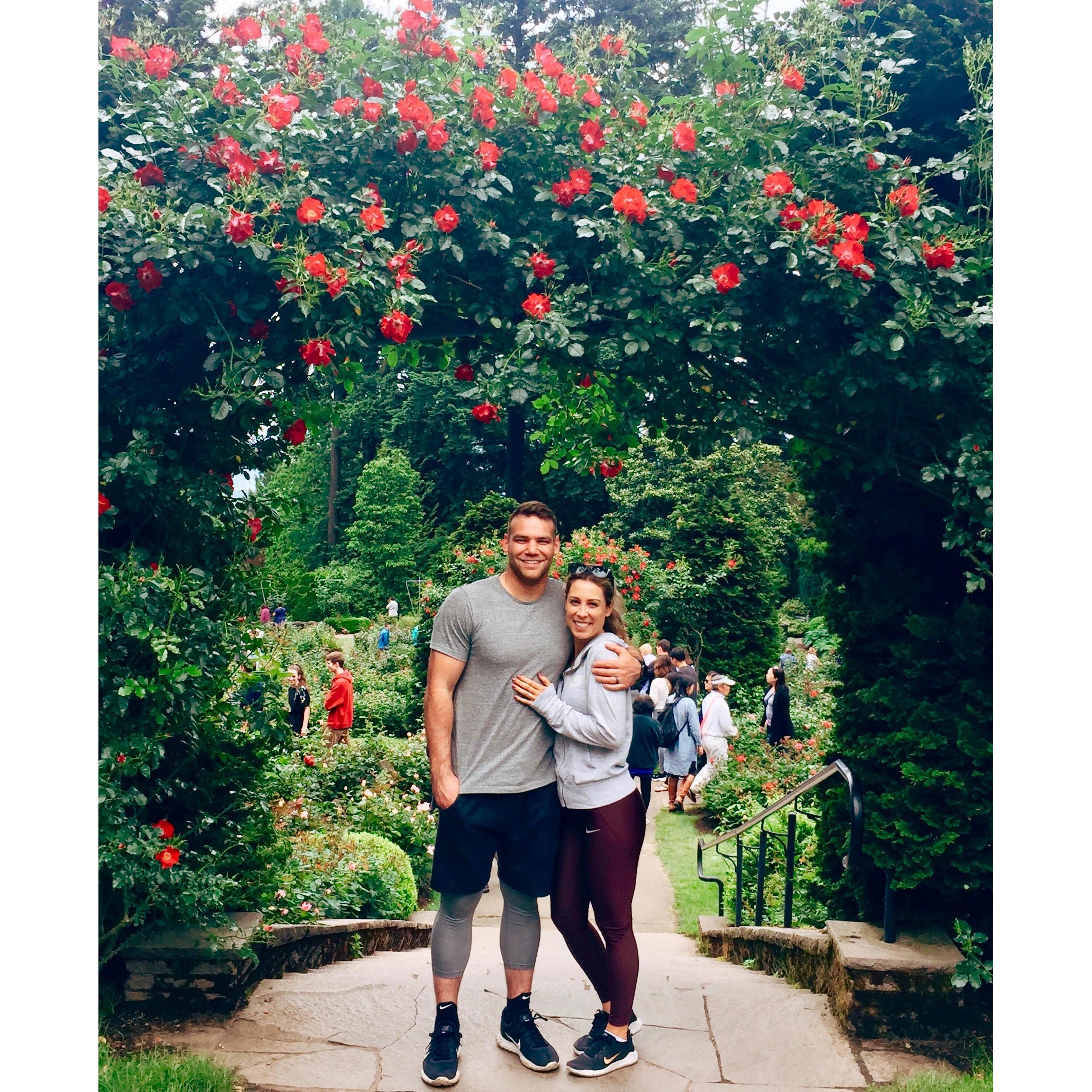 Went to the Rose Garden the day after we got engaged to celebrate Brian's moms Birthday