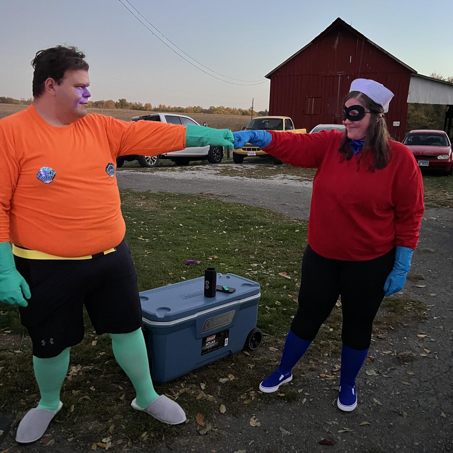 The Mermaid Man to my Barnacle Boy. Our first Halloween together 🎃