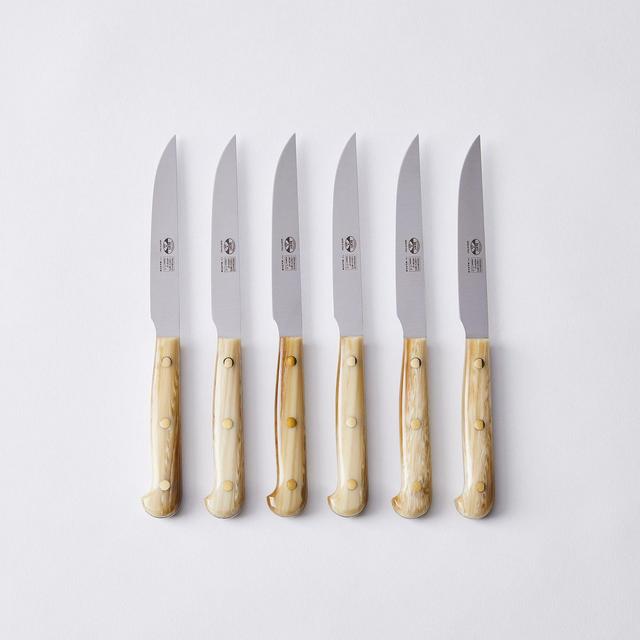 Berti Italian Cornotech-Handled Steak Knives, Set of 6