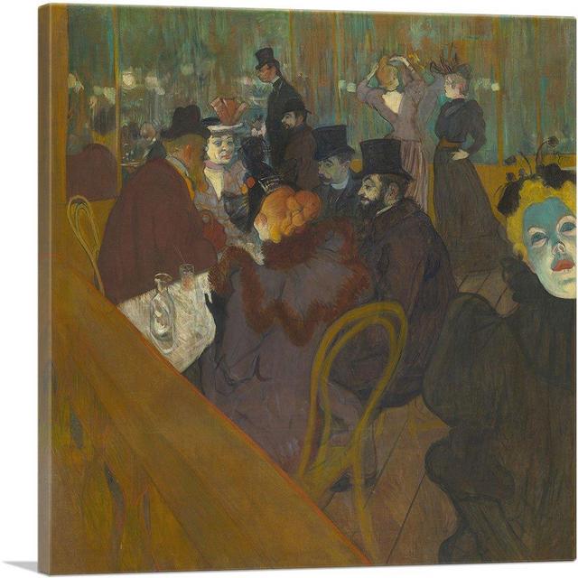 ARTCANVAS at The Moulin Rouge 1895 Canvas Art Print by Henri De Toulouse-Lautrec - 18" x 18" (0.75" Deep)