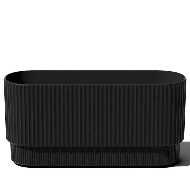 Veradek Demi Series Long Planter for Porch, Patio, Backyard | Durable Plastic-Concrete Material | Modern Décor for Shrubs, Flowers