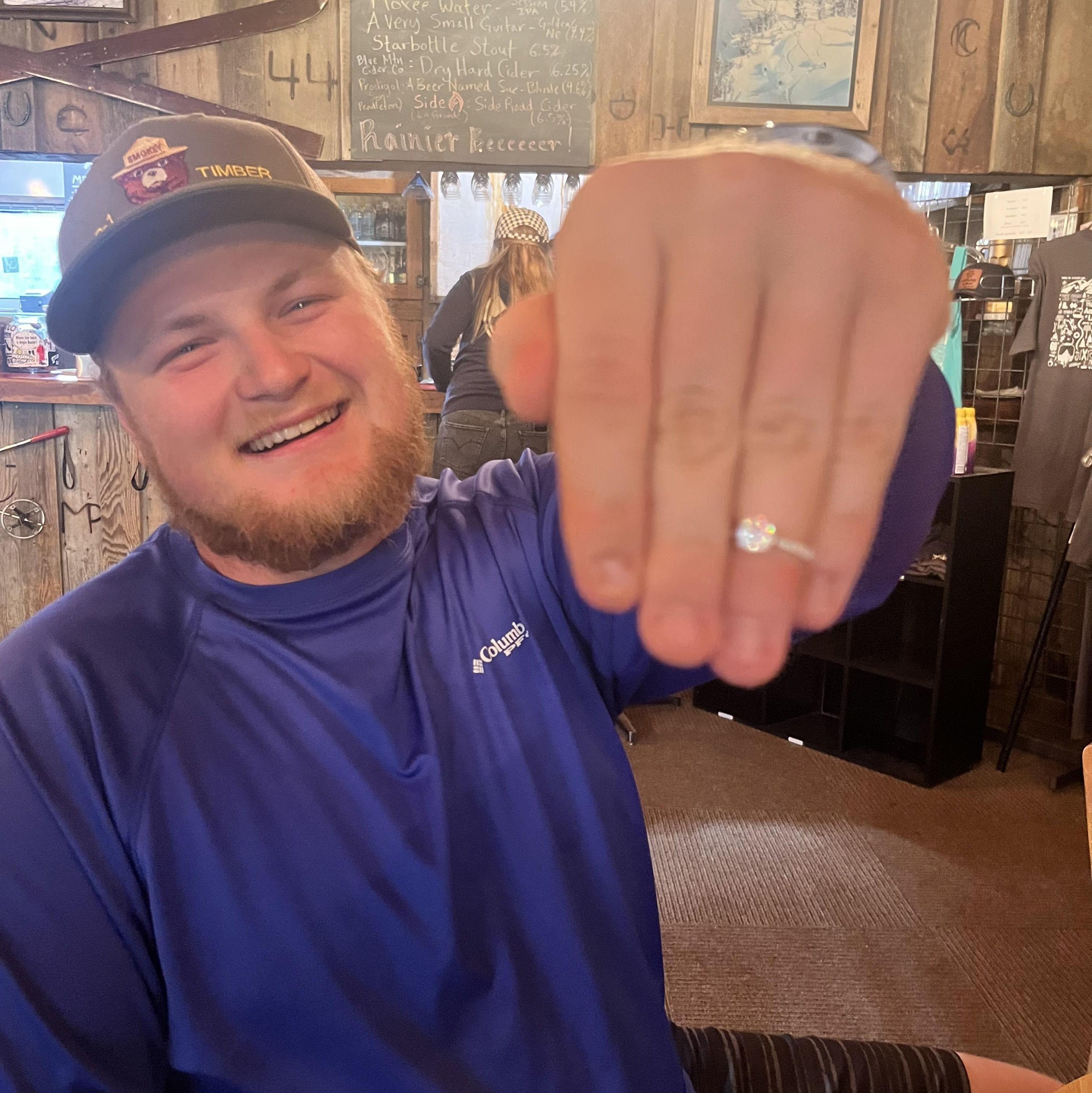 We made it in time for pizza that day. Drew looks great in diamonds!