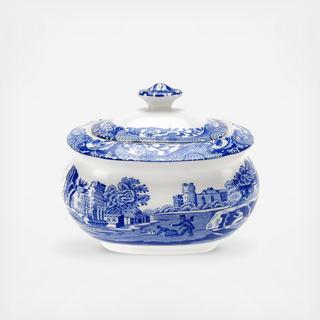 Blue Italian Covered Sugar Bowl