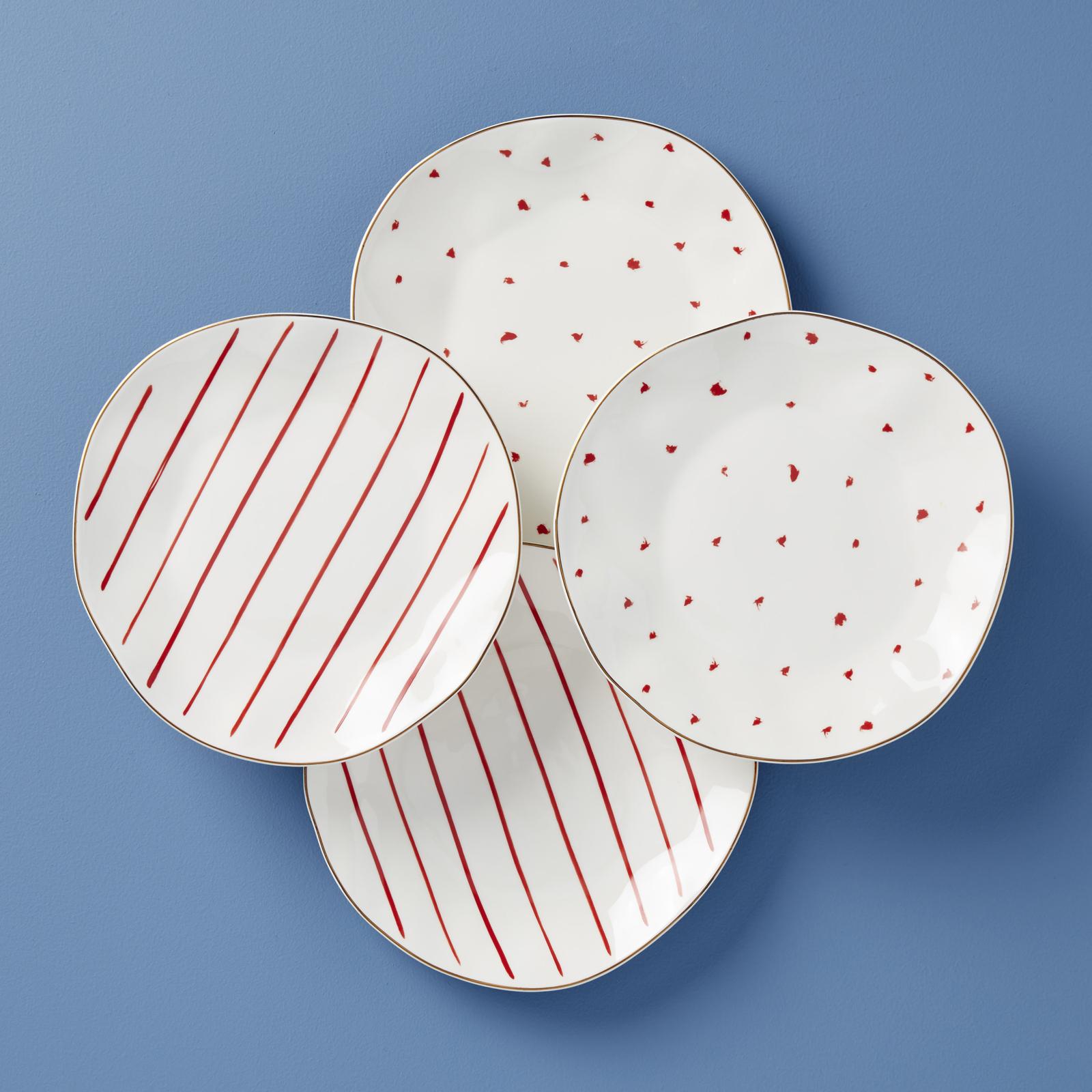Set Da Dessert LENOX Bayberry 12 Pezzi – Piatti, Ciotole E Tazze In Porcellana, Colori Rosso E Verde, Lavabili In Lavastoviglie E Adatti Al Microonde, 4 Coperti - 3