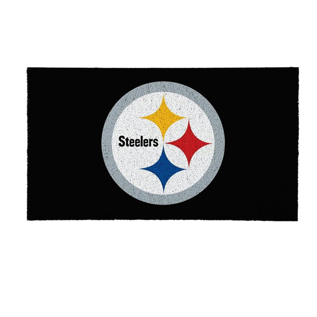 Team Sports America NFL Pittsburgh Steelers Sports Doormat | Indoor Outdoor Entrance | 28 x 16 Inches | Non-Slip Front Door Mats | Official Licensed | Sports Fans Entryway Welcome Rug
