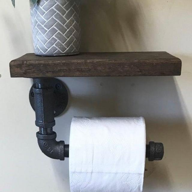 Rustic Singe TP holder with shelf