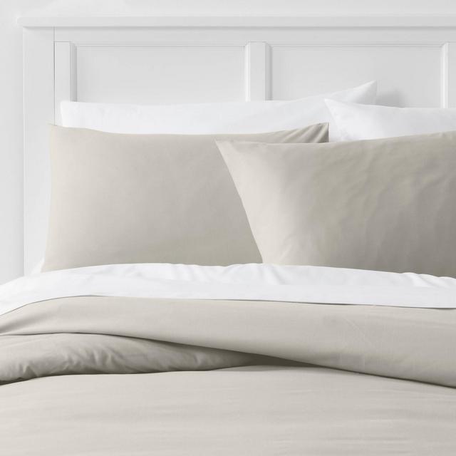 3pc King Easy-Care Duvet & Sham Set Light Gray - Room Essentials™