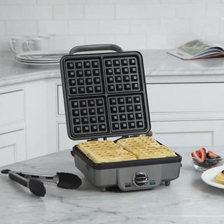 4-Slice Belgian Waffle Maker with Pancake Plate