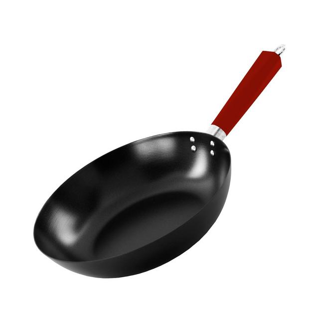 IMUSA Coated Wok With Bakelite Red Handle 12" Black