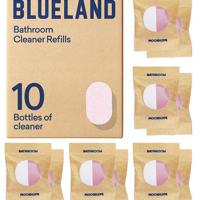 BLUELAND Bathroom Cleaner Refill Tablet 10 Pack | Eco Friendly Products & Cleaning Supplies - Eucalyptus Mint Scent | Makes 10 x 24 Fl oz bottles (240 Fl oz total)