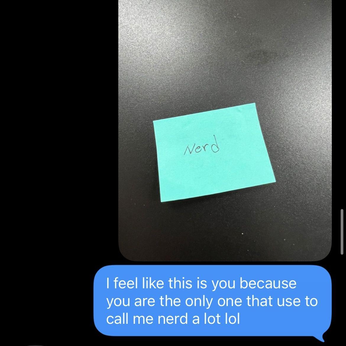 The message Evelyn sent John after finding a note in her lab coat.
