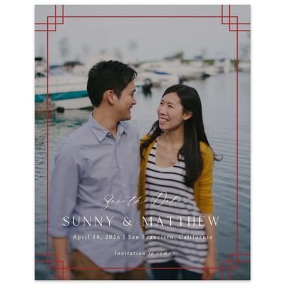 Red Spring Wedding Digital Save the Date - Meili Photo