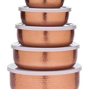 5-Pc. Hammered Copper Storage Bowl Set