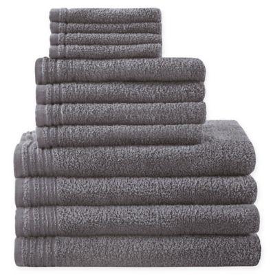 510 Design Big Bundle 12-Piece Bath Towel Set in Grey