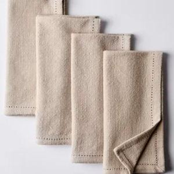 Five Two Everyday Cloth Napkins, 100% Cotton, Reusable, Oat
