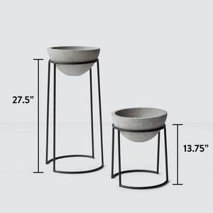 Polanco Concrete Planters - Black             Multiple Sizes