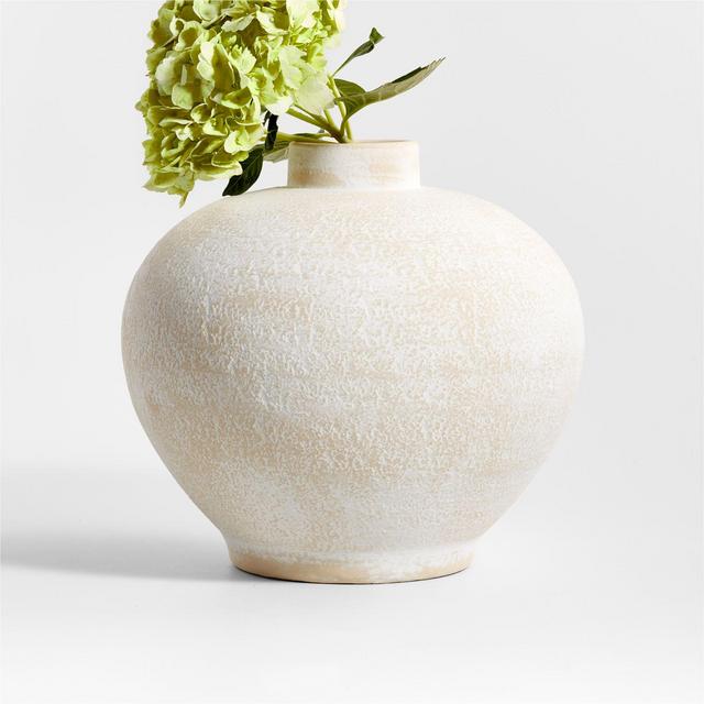 Ophelia Matte White Round Vase 10"