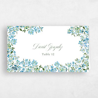 Blue Wedding Place Card - Lunette